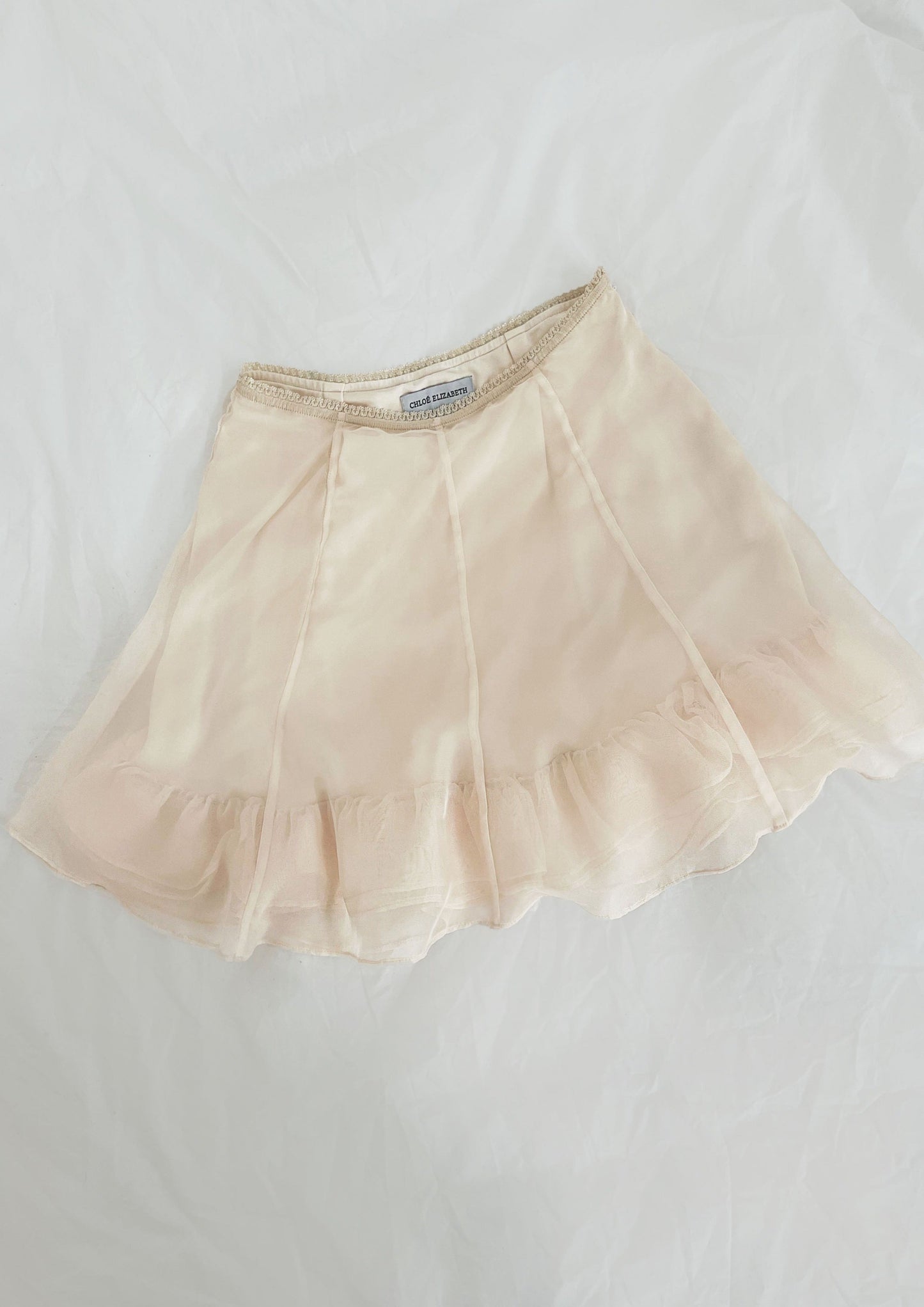 Vegan Silk Mini Skirt in Crème