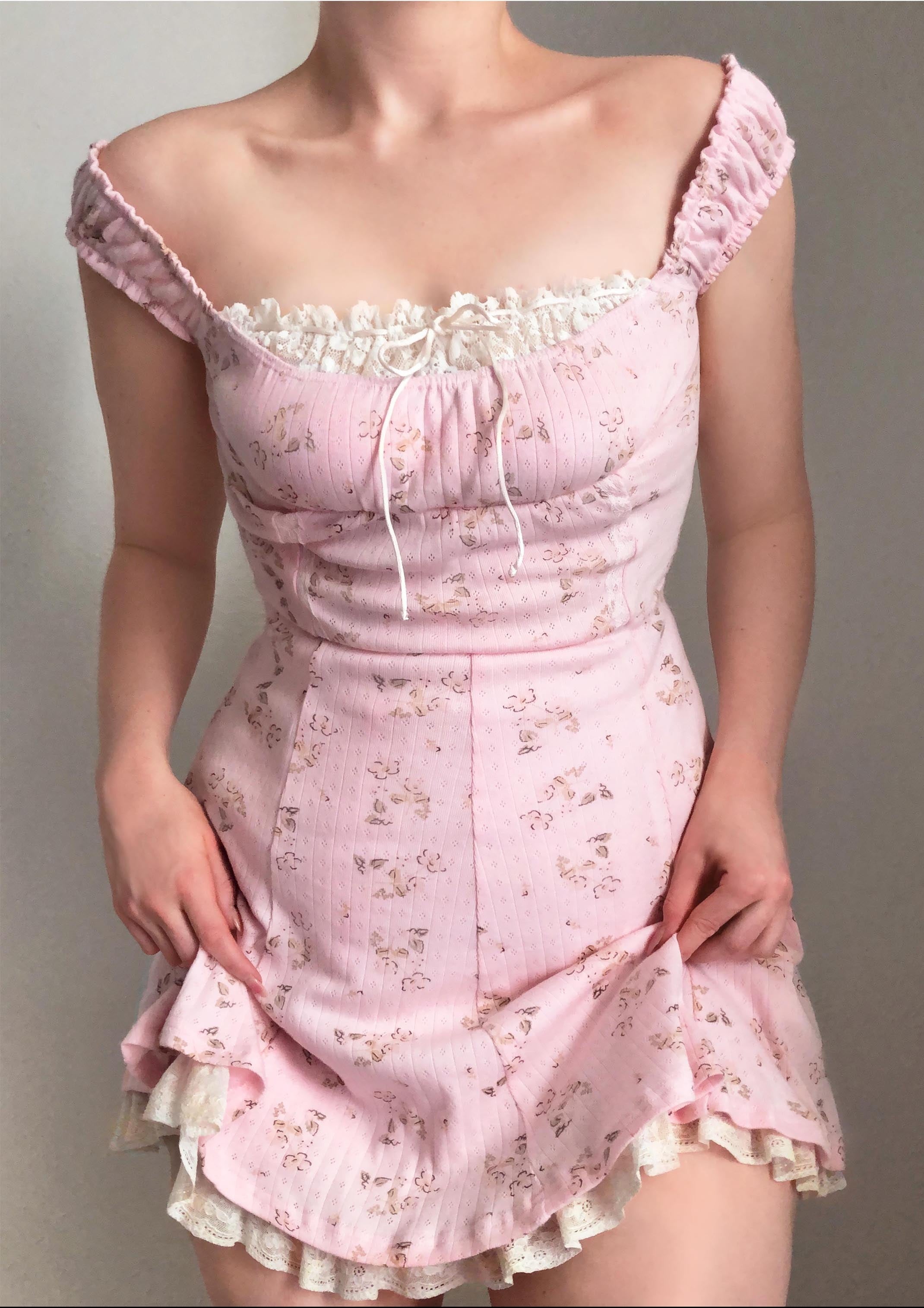 Pink 2024 milkmaid dress