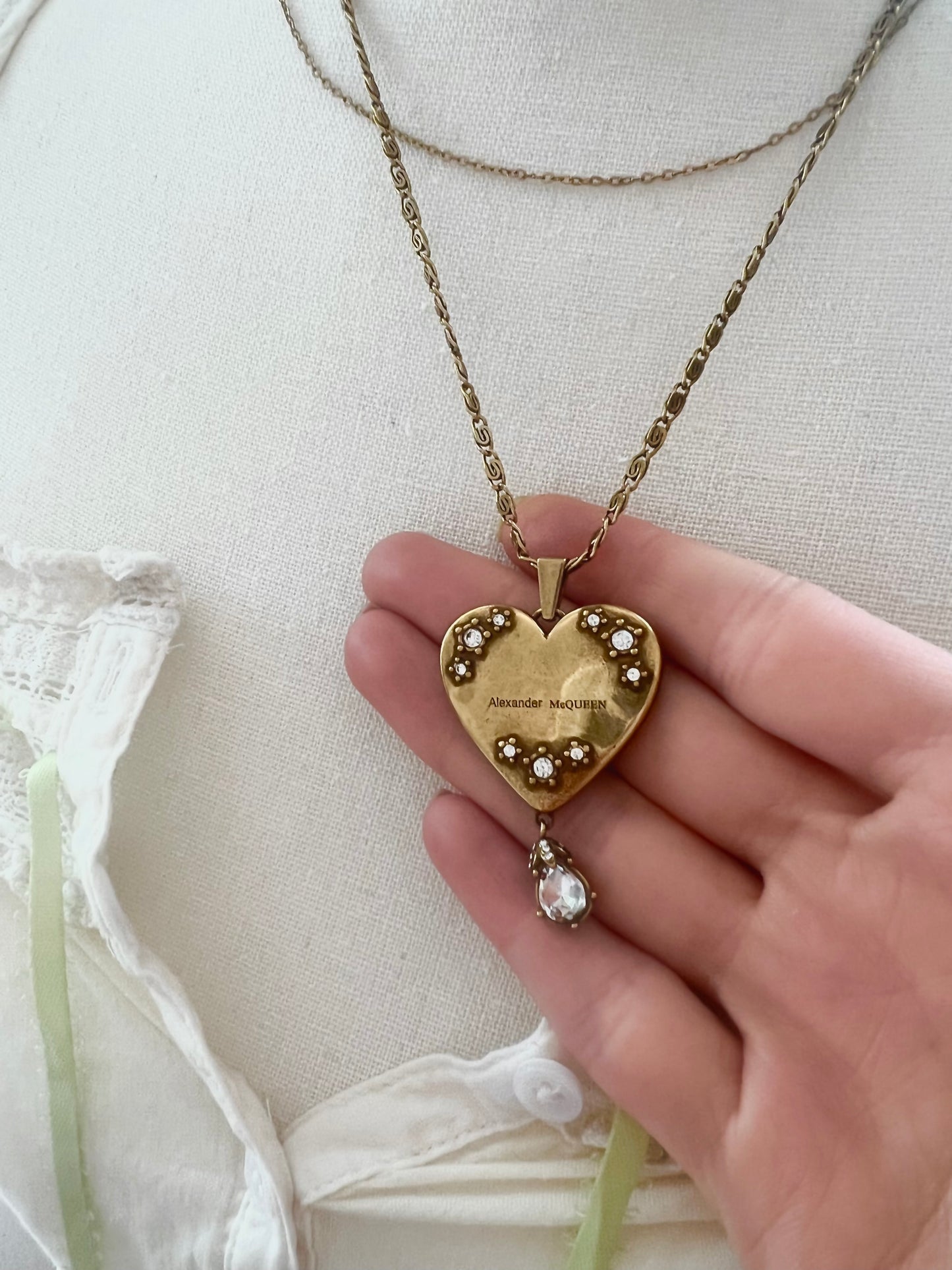 Alexander McQueen Charm Heart Pendant Necklace (1990's)