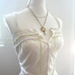 Antique Corset Cover Blouse in Cream and Leaf Green (Size (S-M)