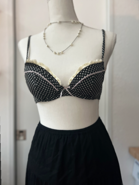 Victoria's Secret Archival Classic Pin-Up Dotted Bra in Black (S-M