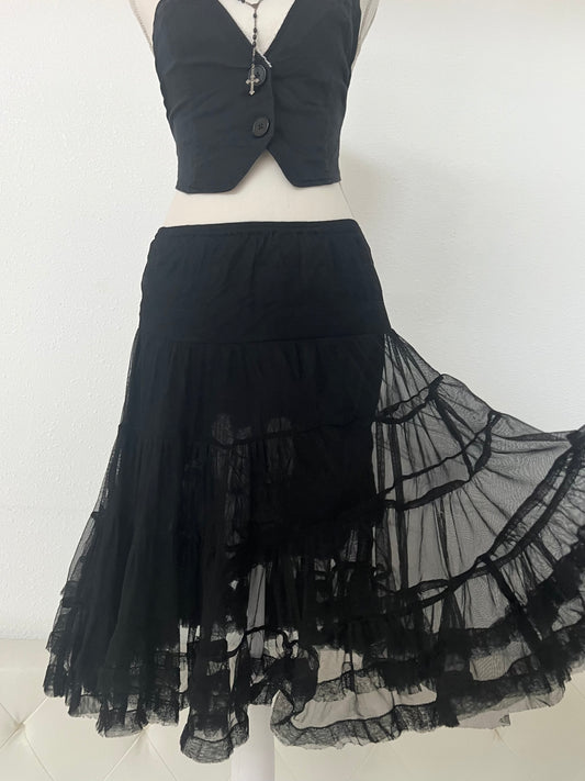 90's Brand Ballet Midi Skirt Midnight Black (M)