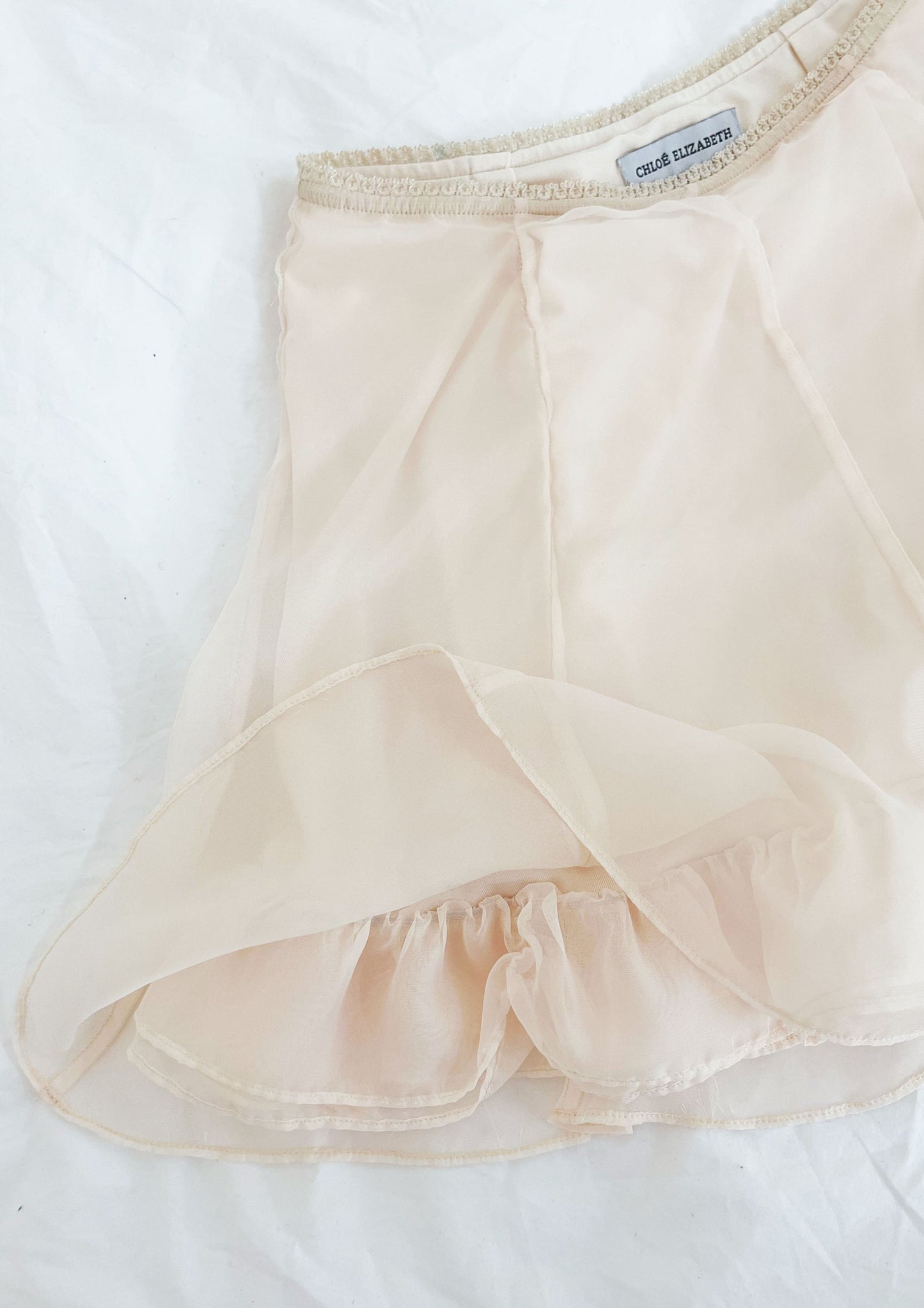 Vegan Silk Mini Skirt in Crème