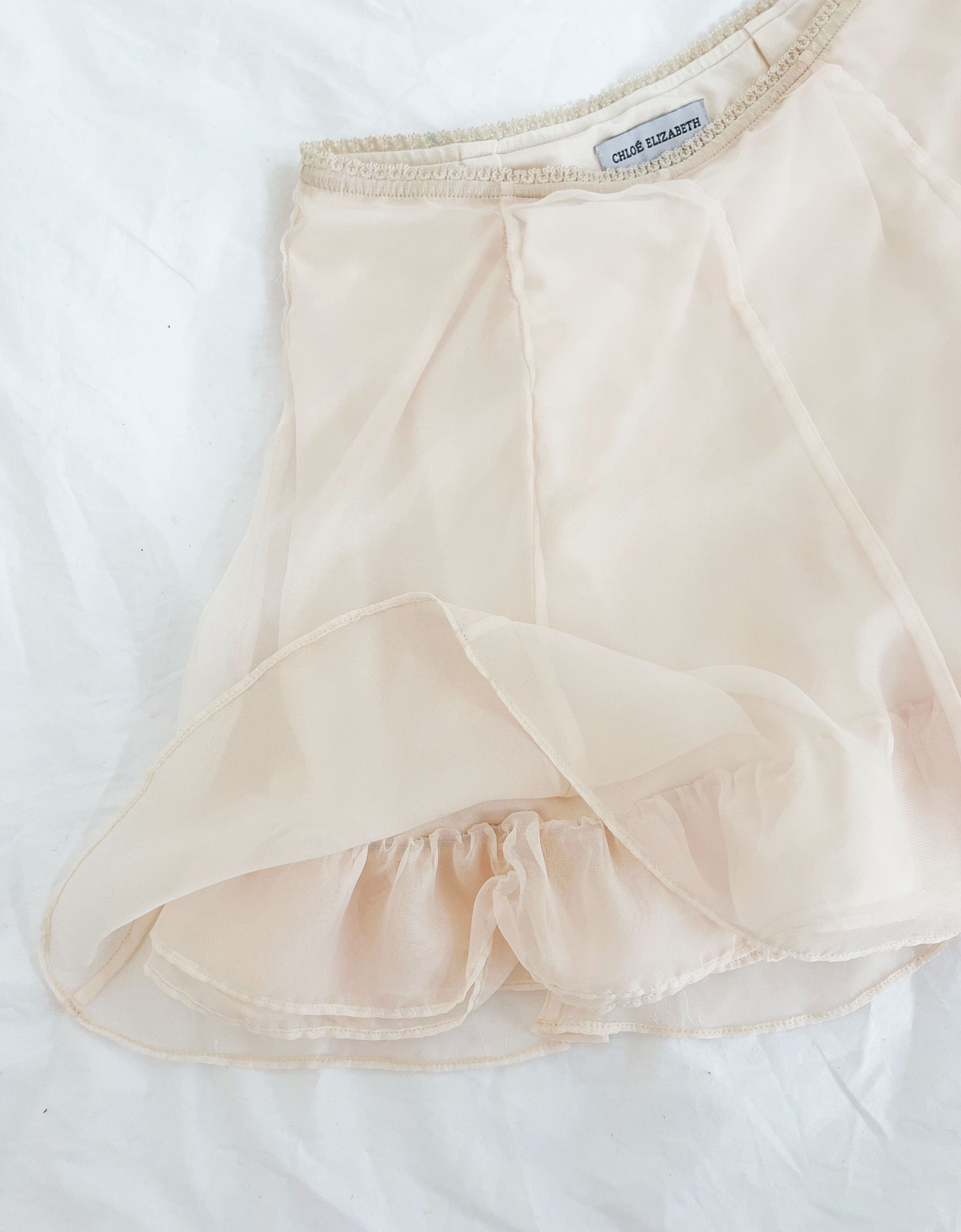 Vegan Silk Mini Skirt in Crème