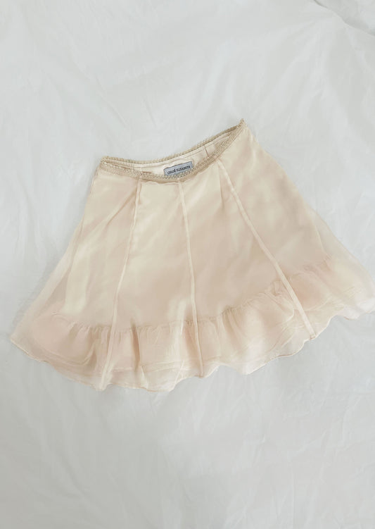 Pre-Order~ Vegan Silk Mini Skirt in Crème