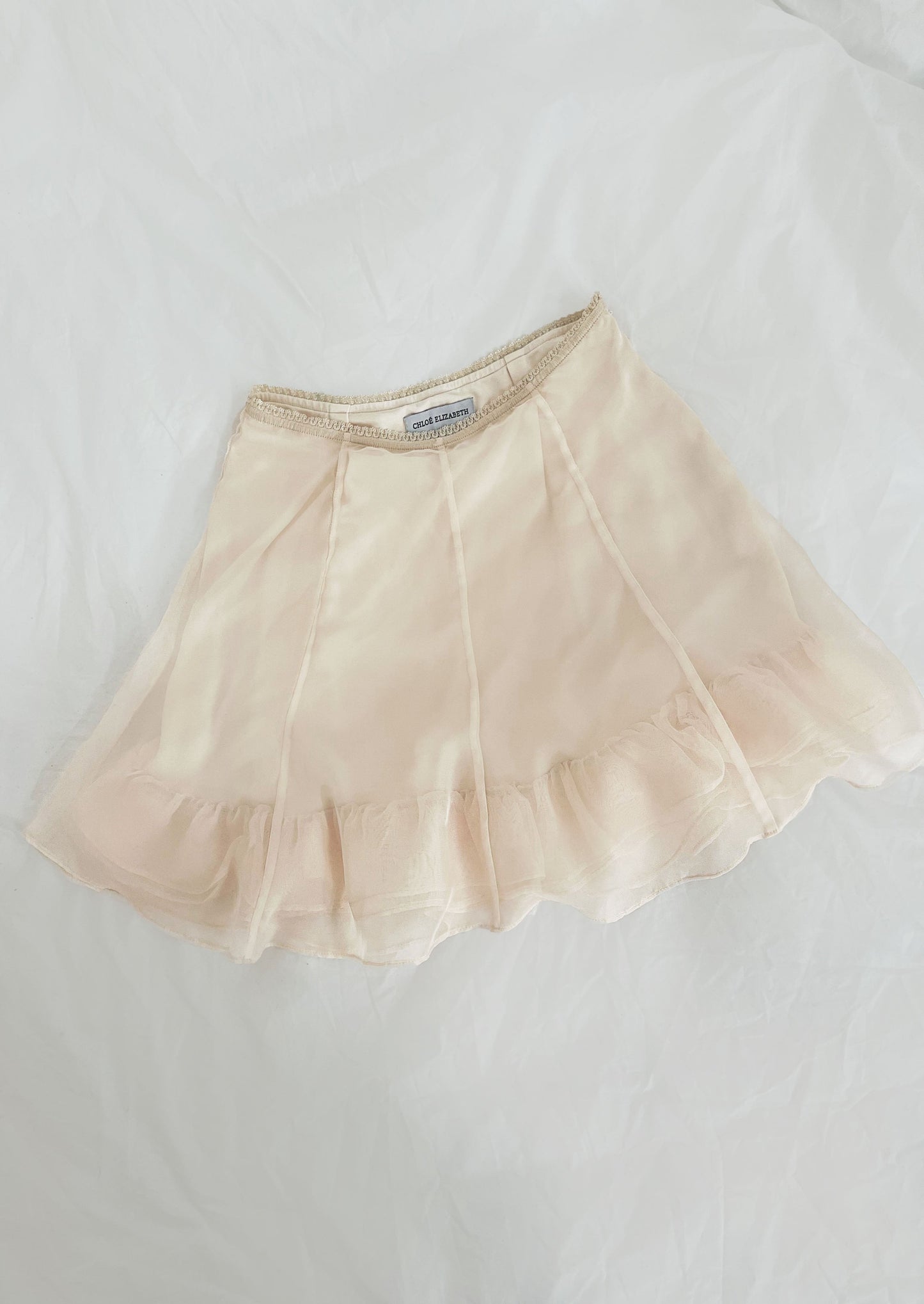 Vegan Silk Mini Skirt in Crème
